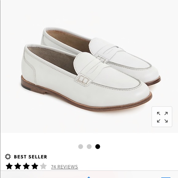 J. Crew Shoes - J Crew White Leather Penny Loafers